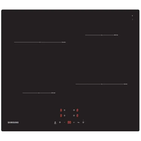 Samsung Plita cu inductie incorporabila NZ64T3706A1/UR, 60 cm, 4 zone gatit, control touch, Negru