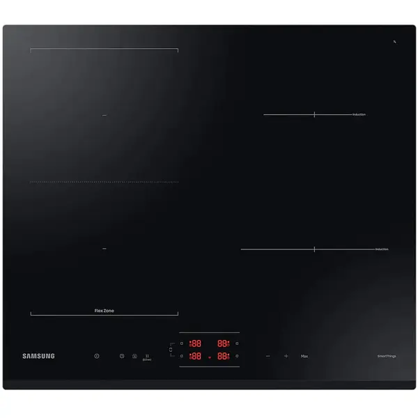 Samsung Plita incorporabila Samsung NZ64B5045GK/U2, Inductie, 4 zone de gatire, Flex Zone, SmartThings Cooking, Auto Conectivity, 60 cm, Negru