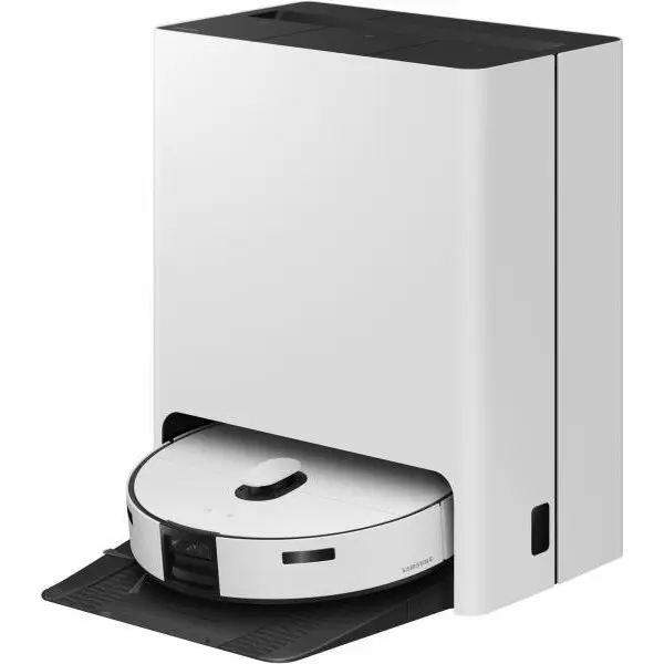 Samsung Robot de aspirare Samsung BESPOKE Jet BOT Combo™ AI Steam VR7MD97714G/GE, Mop rotativ, Autocuratare lavete, Recunoastere obiecte AI si suprafete, LiDar , Senzor 3D, Monitorizare Video, Statie de colectare Clean Station, putere de aspirare 6000Pa,