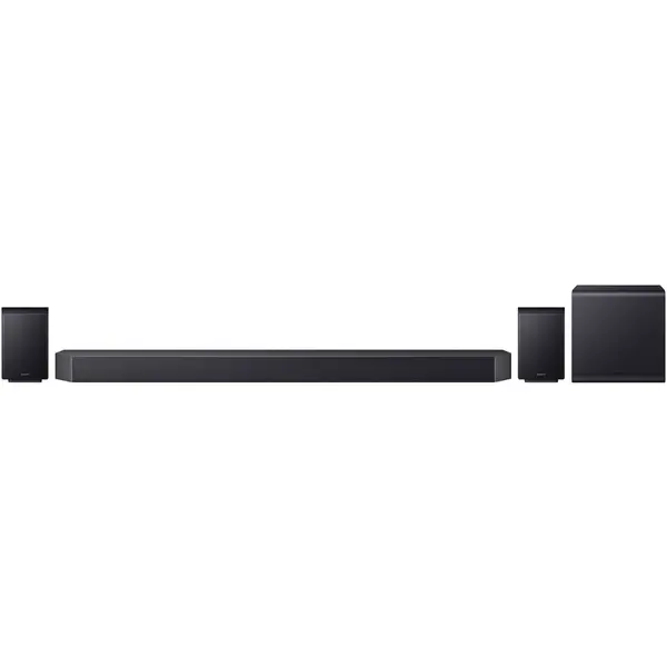 Samsung Soundbar Samsung HW-Q990F, 11.1.4, Bluetooth, Wi-Fi, Subwoofer & Kit wireless, Wireless Dolby Atmos, HDMI 2.1 eARC, Negru Titan