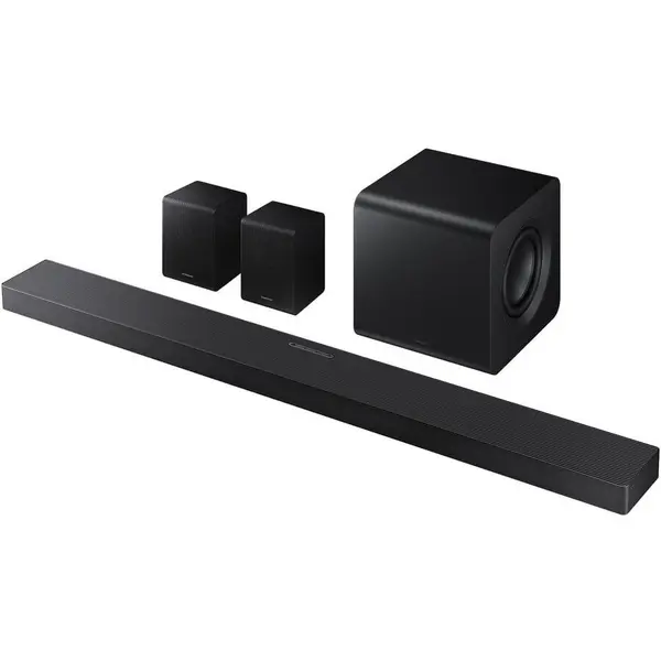 Samsung Soundbar Samsung HW-QS750F, 5.1.2, Bluetooth, Wi-Fi, Subwoofer & Kit wireless, Wireless Dolby Atmos, HDMI eARC, Negru