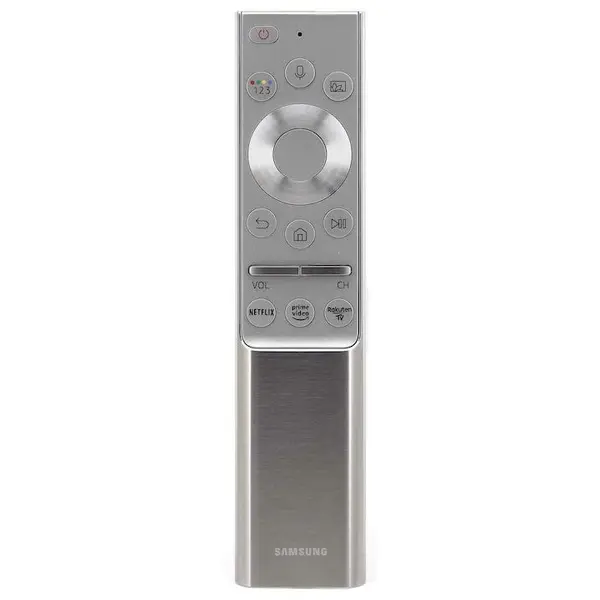 Samsung Telecomanda metalica compatibila cu Samsung Smart Control BN59-01311B, QLED 2019, buton Netflix, bluetooth, argintie