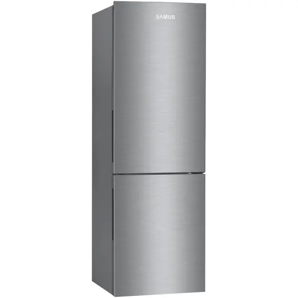 Samus Combina frigorifica Samus SCX396NFE, 293L, Clasa E, H 185 cm, Inox