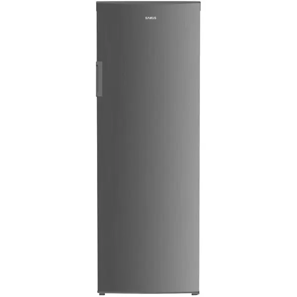 Samus Congelator Samus SCGX339IE, 242 litri, clasa E, 7 rafturi, inaltime 170 cm, motor inverter, termostat reglabil, usa reversibila, argintiu