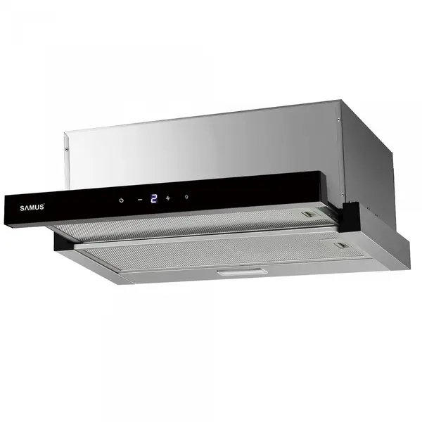 Samus Hota incorporabila Samus HS6032DTGX, 1 Motor, Latime 60 cm, Afisaj Led, Putere absorbtie 160-326 m3/h, 3 Trepte absorbtie, Touch Control, Inox
