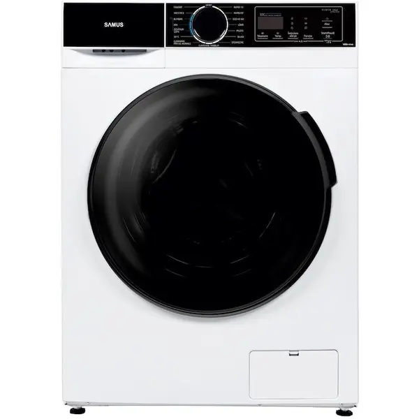 Samus Masina de spalat rufe Samus WSADI-10143, 10 kg, 1400rpm, Clasa A, Alb/Negru