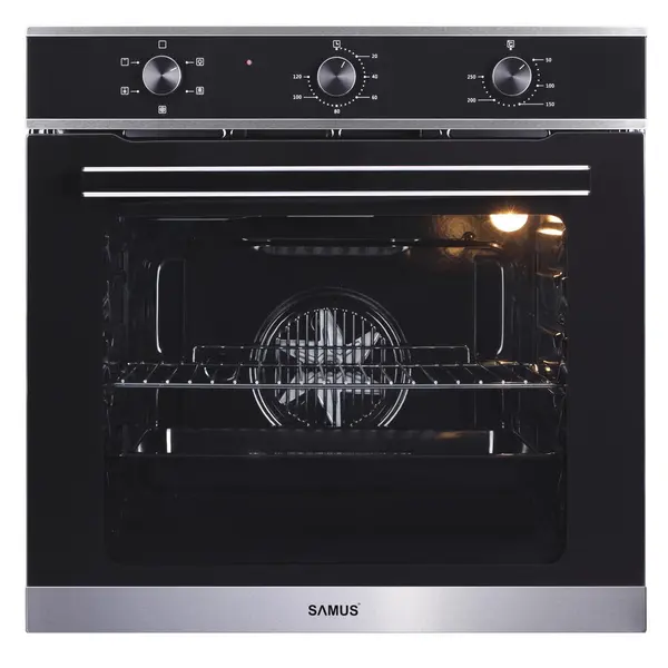 Samus PACHET Cuptor incorporabil Samus SC623GX5, 75 litri, 2000 W, Clasa A, + Plita incorporabila Samus PSG-64SG2, 4 arzatoare pe gaz, 58 cm, Neagra