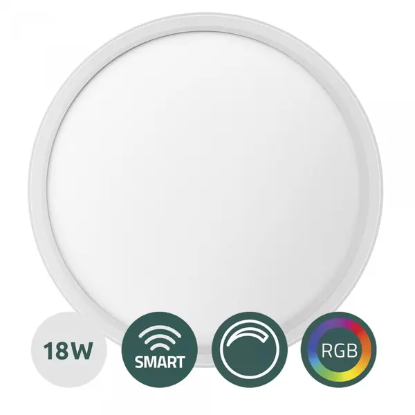 Samus Plafoniera LED Smart Samus SLP300-2160LM-18W-3000/4000/6500K+RGB+DIMMER, alb