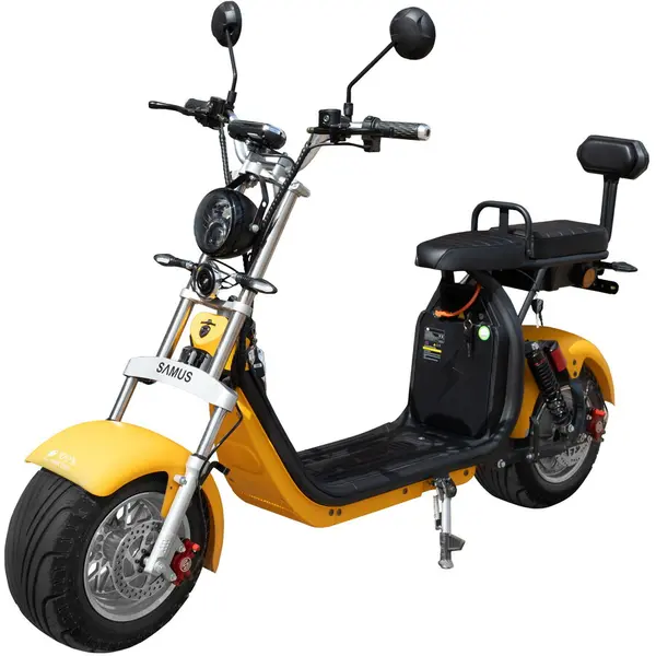 Samus Scuter electric Samus Indiana-10T2100-60V20L-Yellow, 2000W, Viteza Maxima 25 km/h, Acumulator 60V20AH, Tip baterie Litiu, Autonomie 50-60 Km, Galben