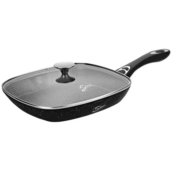Samus Tigaie Grill antiaderenta cu capac Samus VER283LGPB, 28×28 cm