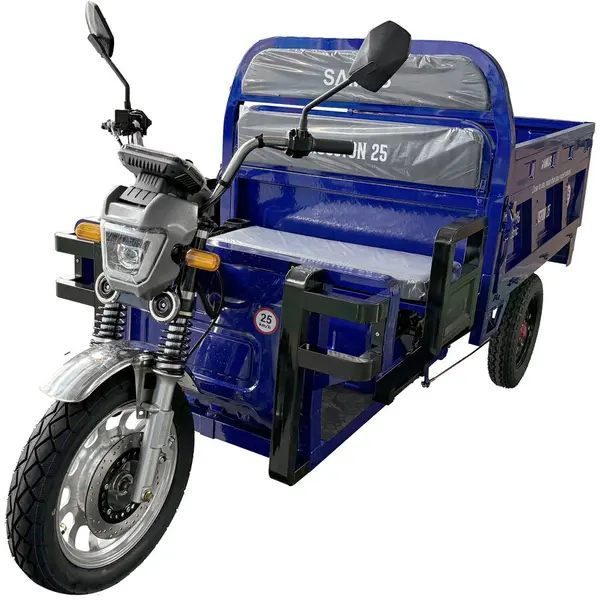 Samus Triciclu electric, tricicleta, Samus Cargo Houston-25-1.5-72V45 Blue, motor 1500 W, acumulator 72V 45Ah, viteza maxima 25 km/h, autonomie 69 km, sarcina maxima 585 kg, Albastru