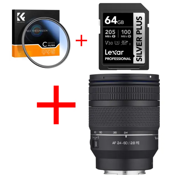 Samyang AF 24-60mm F2.8 FE Obiectiv foto mirrorless, Full Frame, Diafragma F2.8, Filtru 72mm, Greutate 494g, Montura Sony E