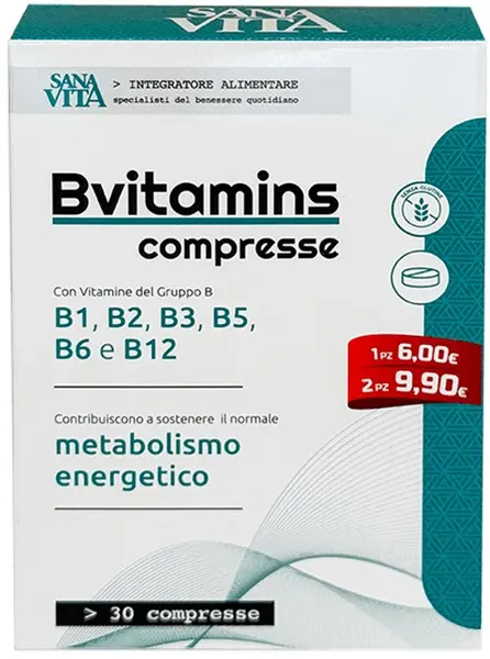 Sanavita B Vitamins Compresse Complexul de vitamine B, 30 tablete, Paladin Pharma