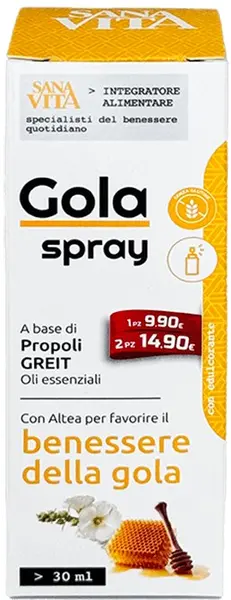 Sanavita Gola Spray pentru gât, 30 ml, Paladin Pharma