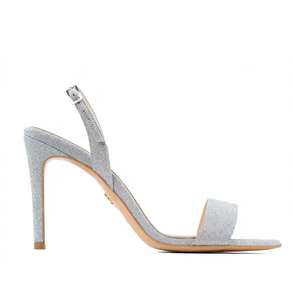 Sandale Agata Piele Naturala Glitter, Gri - 37 / 8 cm