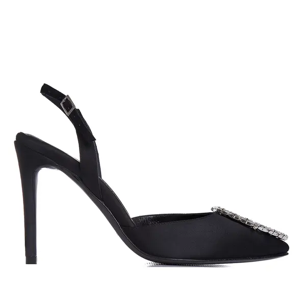 Sandale Alice Satin, Brosa Supradimensionata, Negri - 34 / 8 cm