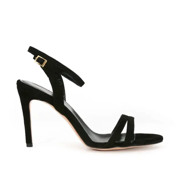 Sandale Alinna Piele Intoarsa, Negre - 41 / 9.5 cm