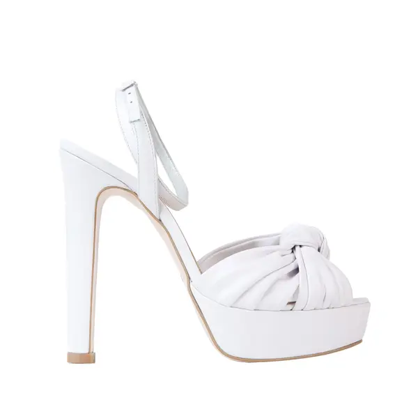 Sandale Bianca cu Platforma Piele Naturala, Albe - 37 / 14cm - Subtire