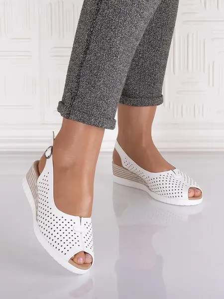 Sandale casual Albe dama din Piele Ecologica Seliorra