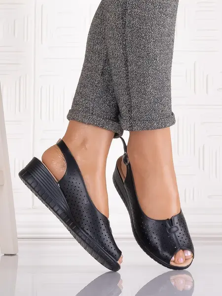 Sandale casual Negre dama din Piele Ecologica Seliorra