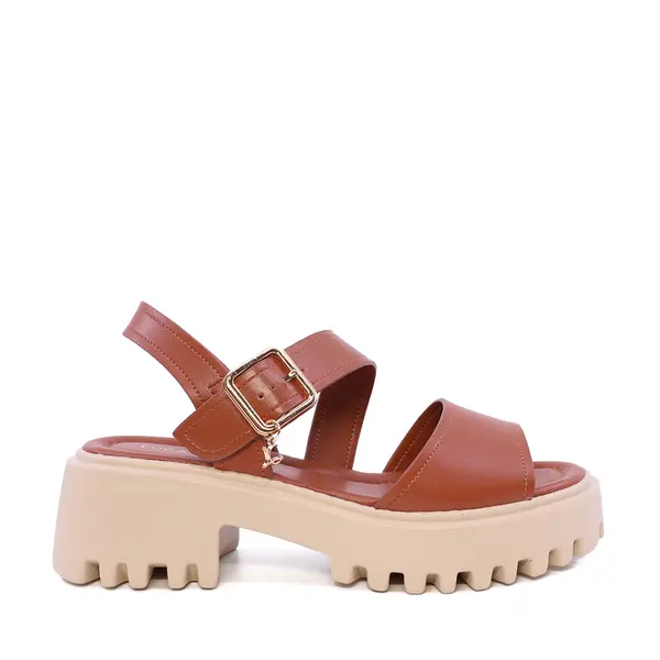 Sandale chunky femei Luca di Gioia cognac din piele 1299DS1621CO