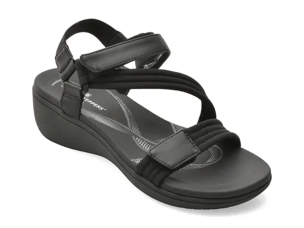 Sandale CLARKS negre, BRINKLEY RAE SUN, din material textil
