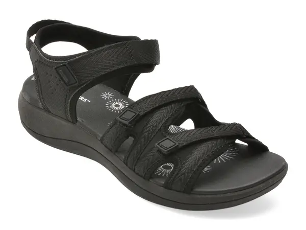 Sandale CLARKS negre, MIRA MADI, din material textil