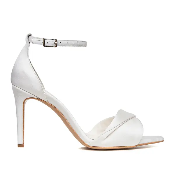 Sandale Cleo Satin, Varf Ascutit, Alb - 42 / 8 cm