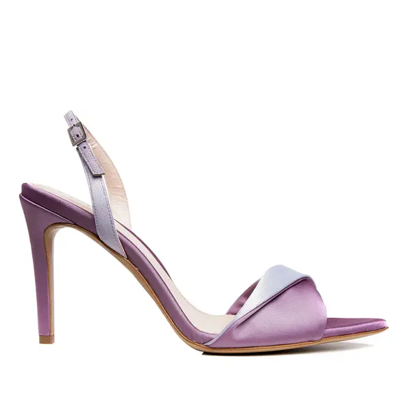 Sandale Cleo Satin, Varf Ascutit, Gri-Liliac - 41 / 9.5 cm