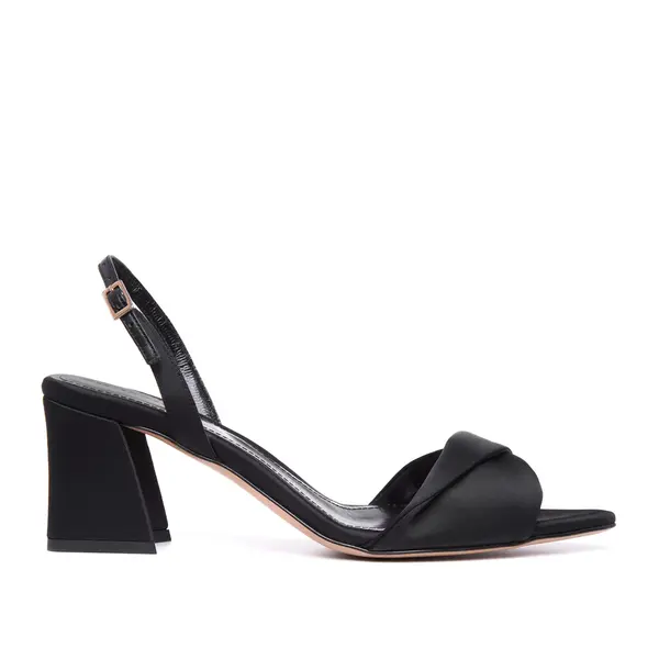 Sandale Cleo Satin, Varf Ascutit, Negre - 42 / 8 cm - Subtire