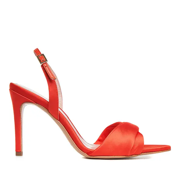 Sandale Cleo Satin, Varf Ascutit, Portocalii - 42 / 9.5 cm