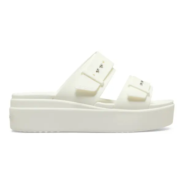 Sandale Crocs Women’s Brooklyn Low Wedge Sandal Alb - Chalk