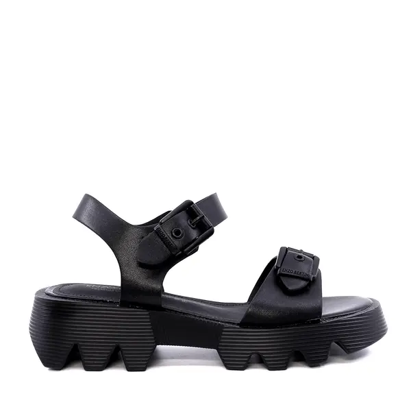 Sandale cu baretă reglabilă femei Enzo Bertini negre din piele 1399DS7201N