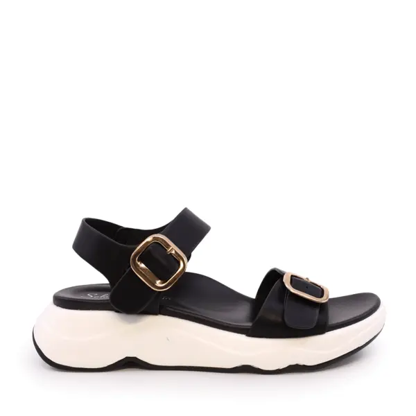 Sandale cu barete reglabile femei Solo Donna negre 2549DS9329N