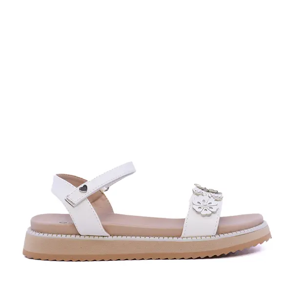 Sandale cu floricele fete Benvenuti albe 2571FS6146A
