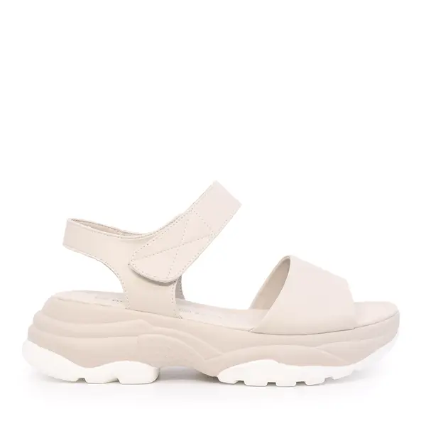 Sandale cu linii sportive femei Benvenuti bej din piele 1279DS6212BE