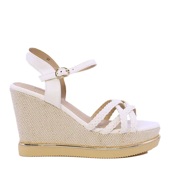 Sandale cu platformă femei Solo Donna albe 2541DS6416A