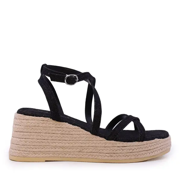 Sandale cu platformă femei Solo Donna negre 2549DS8620JN