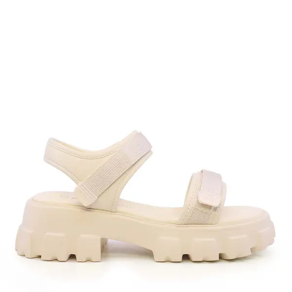 Sandale cu talpă groasă femei Benvenuti bej din piele 3749DS190BE