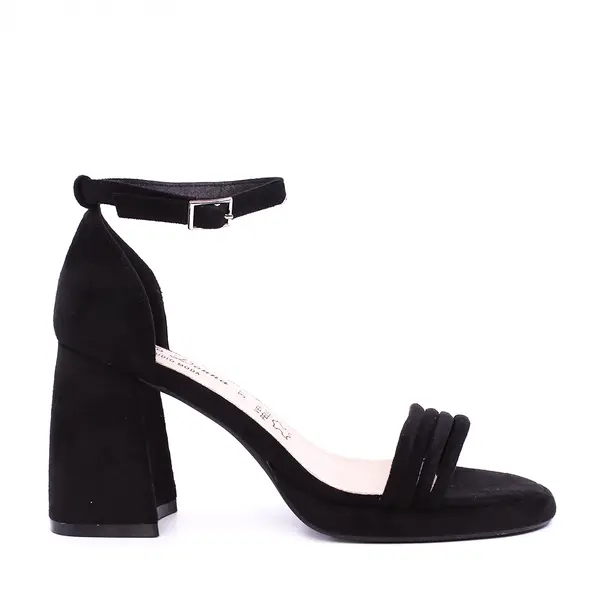 Sandale cu toc conic femei Solo Donna negre 1161DS1720VN