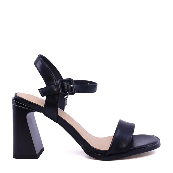 Sandale cu toc evazat femei Luca di Gioia negre din piele 1269DS1301N