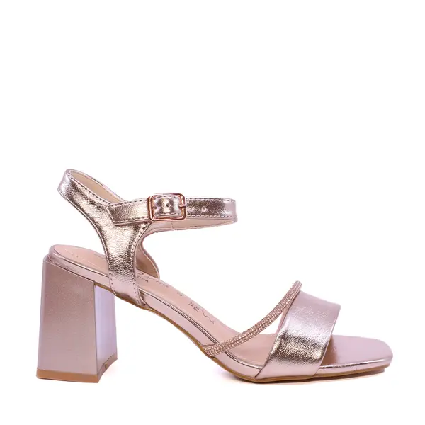 Sandale cu toc evazat femei Solo Donna rose gold 1169DS1100RA