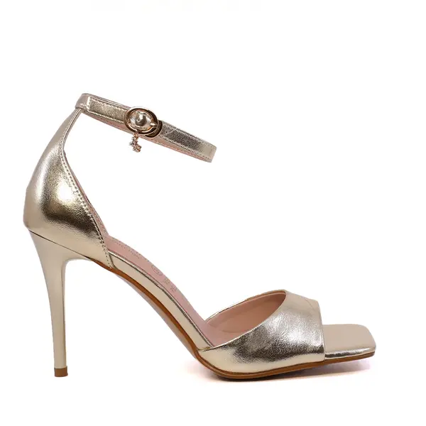 Sandale cu toc înalt femei Enzo Bertini Premium Collection aurii din piele 1121DS8036AU