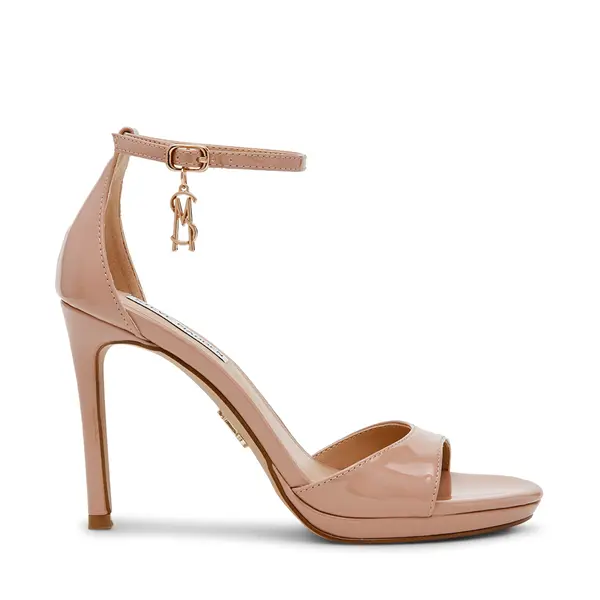 Sandale cu toc înalt femei Steve Madden Evers nude din lac 1469DSEVERSLNU