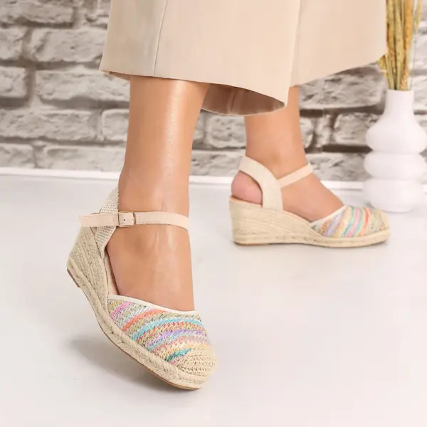 Sandale dama cu platforma Color din Textil Leonara