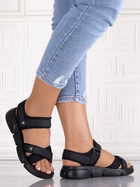 Sandale dama Negrii din Material Texil Velvett