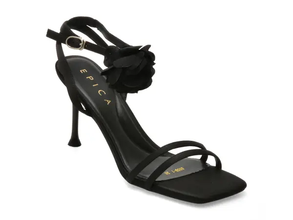 Sandale elegante EPICA negre, 8859, din piele ecologica