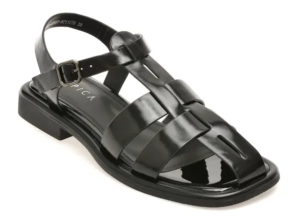 Sandale EPICA negre, 1258587, din piele naturala
