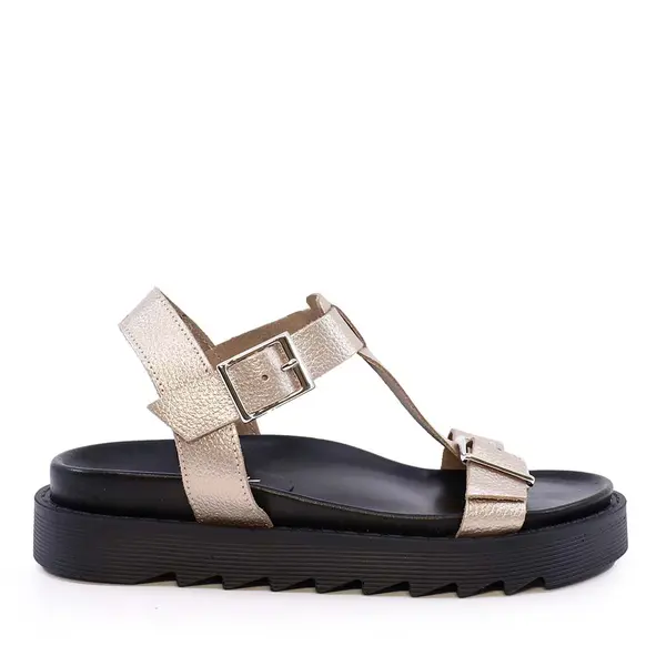 Sandale femei Benvenuti champagne din piele 689ds27153ch