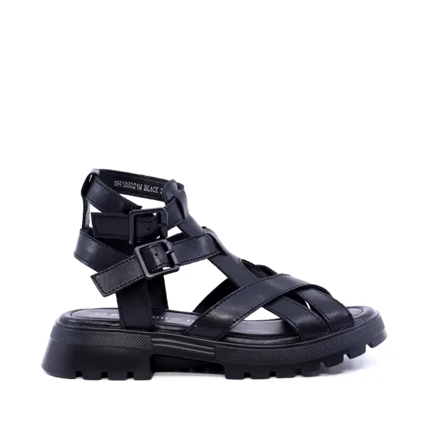 Sandale femei Benvenuti negre din piele 1941DS021N
